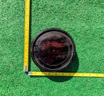 6" Asian Dark Brown Wood Round Circle Table Top Vase Stand Display