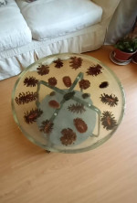 Custom Pinecone Resin Table by LA artist
