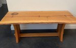 Joinery living edge butterfly coffee table in Oregon white oak