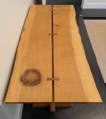 Joinery living edge butterfly coffee table in Oregon white oak