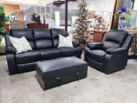 Black 3pc Reclining Sofa Set
