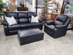 Black 3pc Reclining Sofa Set