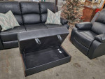 Black 3pc Reclining Sofa Set