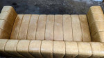 Forte Channeled Leather Sofa by CB2