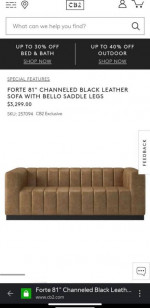Forte Channeled Leather Sofa by CB2