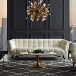 High-end cream velvet sofa