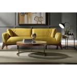 Italian unique yellow leather sofa
