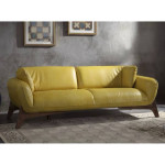 Italian unique yellow leather sofa