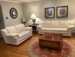 Italian leather cream Sofa  and Loveseat