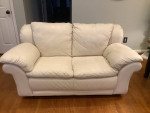 Italian leather cream Sofa  and Loveseat