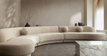 Stunning ivory boucle or camel velvet long sofa