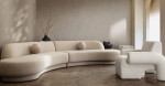 Stunning ivory boucle or camel velvet long sofa