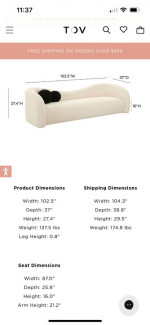 Brand new TOV Sofa