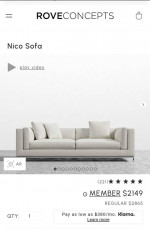 Rove concepts Nico Sofa - Free local Delivery