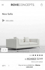 Rove concepts Nico Sofa - Free local Delivery