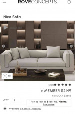 Rove concepts Nico Sofa - Free local Delivery