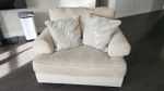 Sofa, seat & a half, ottoman, 6 pillows