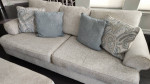 Sofa, seat & a half, ottoman, 6 pillows