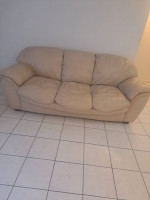Leather Beige Couch/Sofa