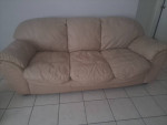 Leather Beige Couch/Sofa