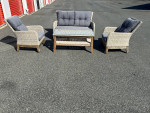 Gorgeous Broyhill Rattan Conversation Set Sofa, 2 Oversized Chairs, Co