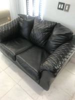 Beautiful Diamond Stitch Leather Sofa Loveseat