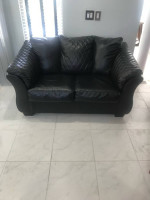 Beautiful Diamond Stitch Leather Sofa Loveseat