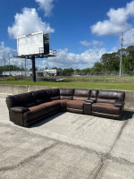 Large Brown Power Recliner Sectional Sofa