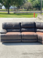 Large Brown Power Recliner Sectional Sofa