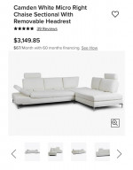 White sectional sofa
