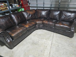 Leather sofa, wide angle