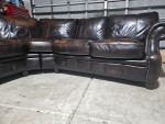 Leather sofa, wide angle