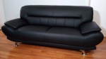 Brand new real black leather sofa