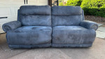 Plush microfiber nail head studded sofa recliner couch