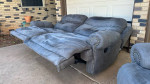 Plush microfiber nail head studded sofa recliner couch