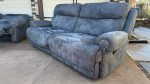Plush microfiber nail head studded sofa recliner couch