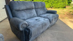 Plush microfiber nail head studded sofa recliner couch