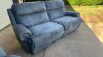 Plush microfiber nail head studded sofa recliner couch