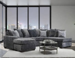 u shape dark grey sectional sofa set