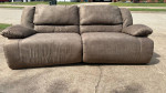 Modern contemporary micro suede reclining sofa couch by Ashley signature series