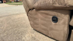 Modern contemporary micro suede reclining sofa couch by Ashley signature series