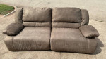 Modern contemporary micro suede reclining sofa couch by Ashley signature series
