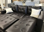 Brand New Espresso Color Bonded Leather Sectional Sofa +Ottoman