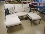 O. W. Lee Sofa and 2 Ottomans