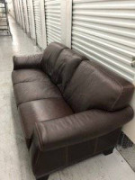 Leather Sofa & 2 Club Chairs