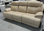 Zero Gravity Leather Power Reclining Sofa with Power Headrests, Ivory