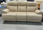 Zero Gravity Leather Power Reclining Sofa with Power Headrests, Ivory