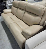 Zero Gravity Leather Power Reclining Sofa with Power Headrests, Ivory