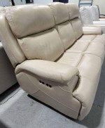Zero Gravity Leather Power Reclining Sofa with Power Headrests, Ivory