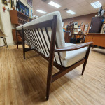 Mid-Century Modern 2 Piece Slatted Walnut Sofa